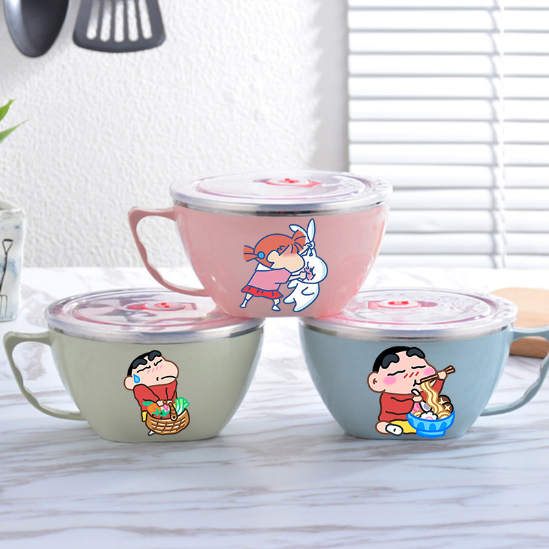 Food Storage Stainless Steel Containers - Crayon Shin-chan Noodle Bowl Large Capacity