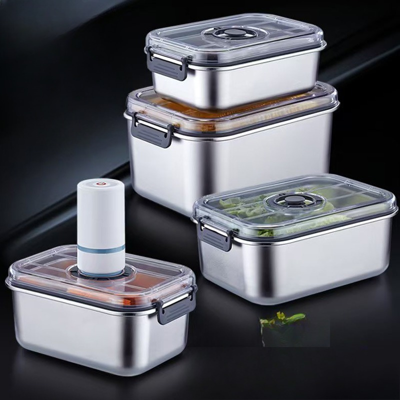 Food Storage Freezer Containers - Stainless Steel Vacuum Container Food Grade