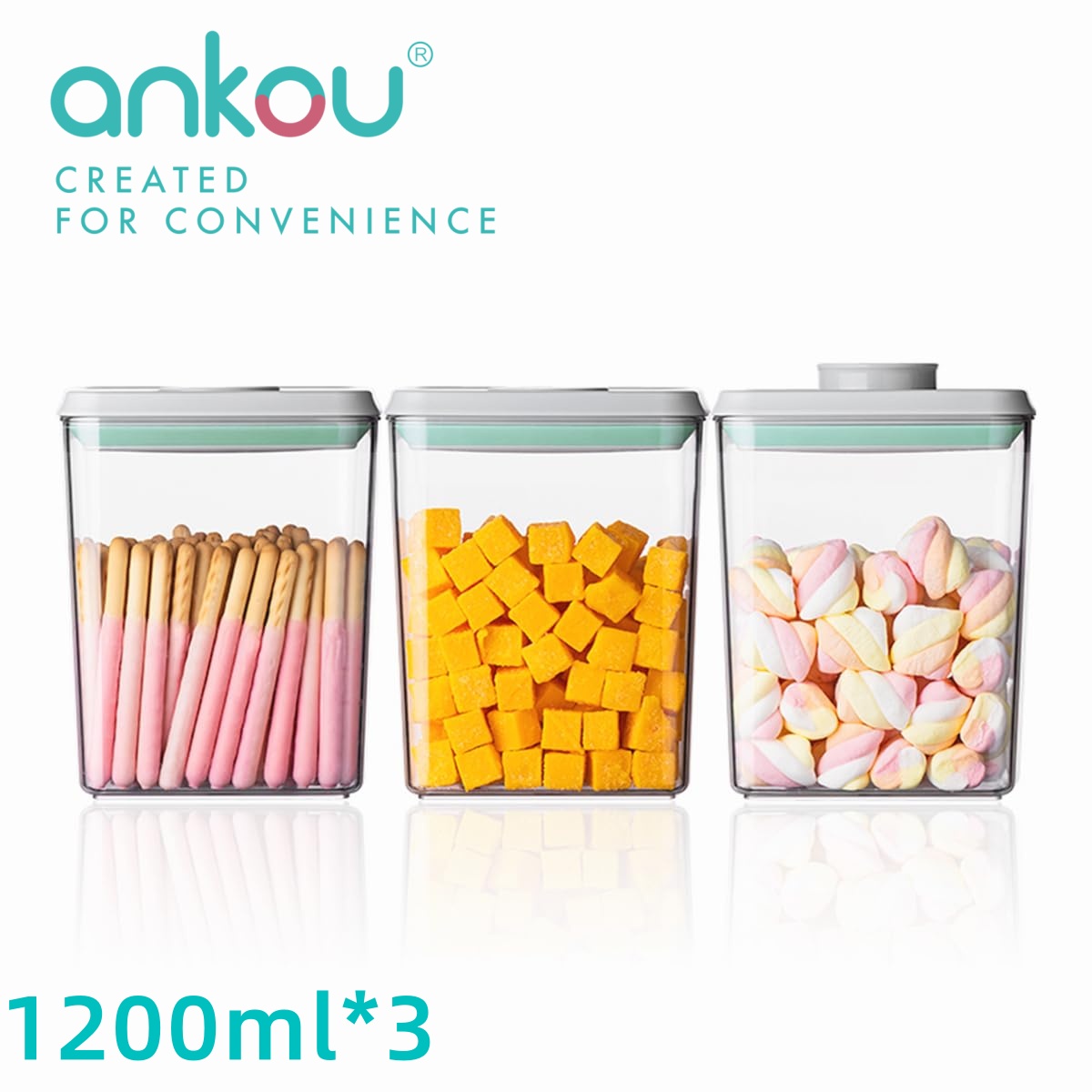 Food Storage Time - Ankou 3Pcs 1.2L Pop Airtight Food