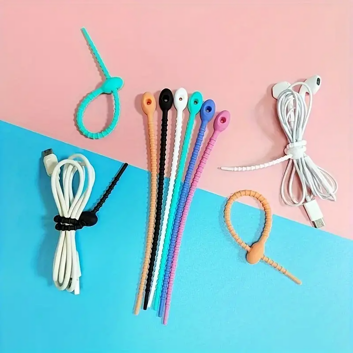 Food Storage Time - Silicone Reusable Cable Wire Organizer, Storage