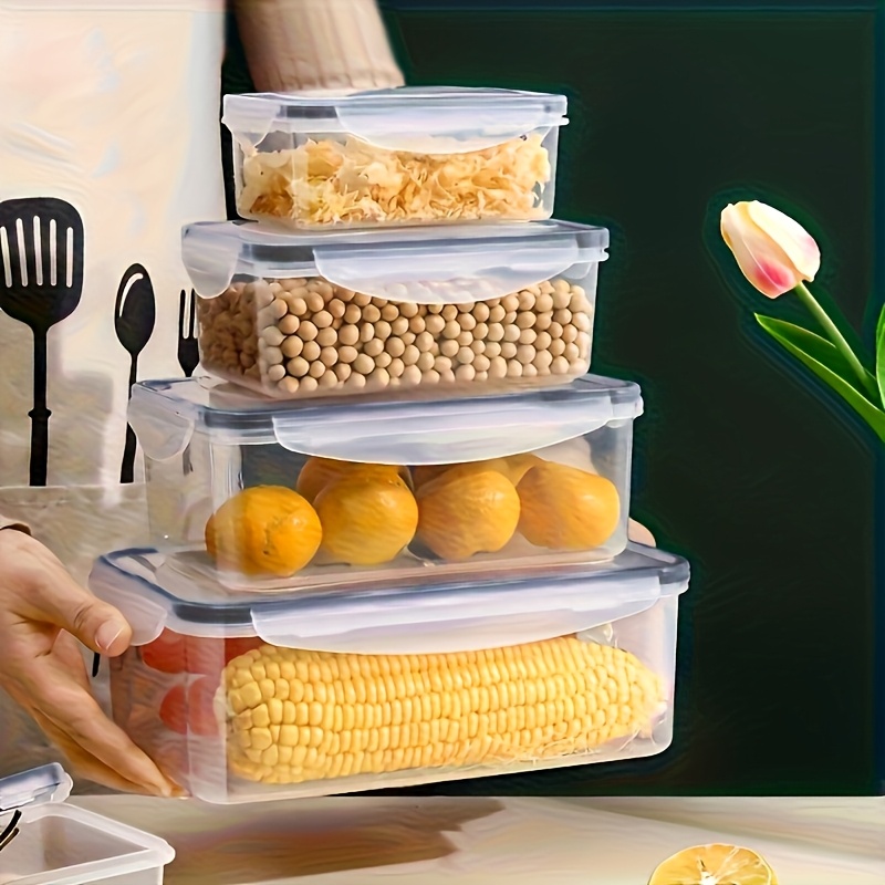 Food Storage Plastic Containers With Lids - 8-PC BPA-Free Airtight Food Containers with