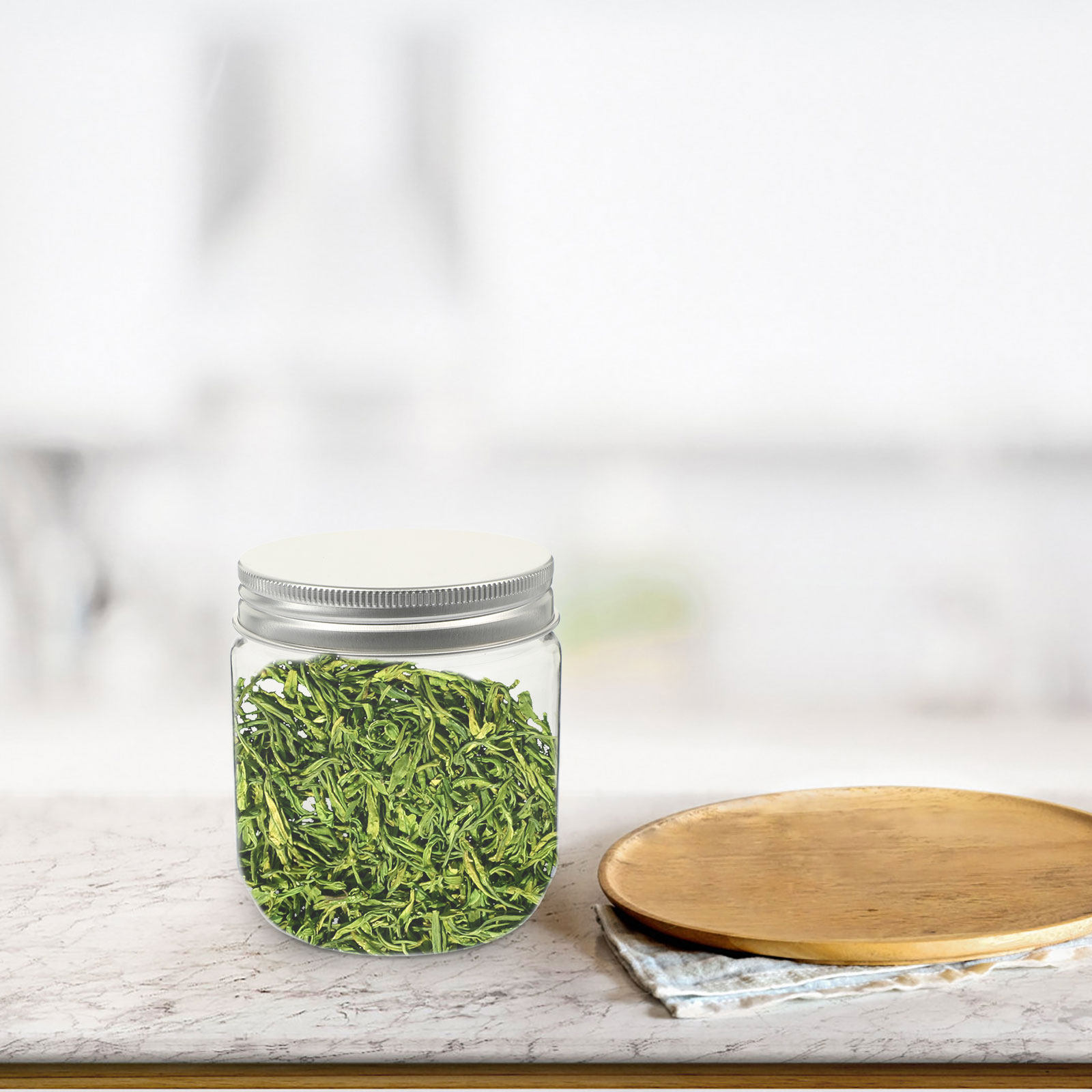 Food Storage Jars Plastic - 4Pcs Food Grade Airtight Clear Storage