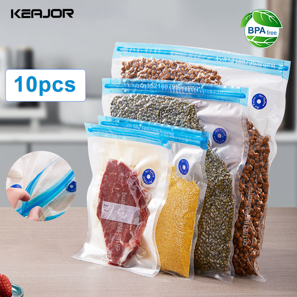 Food Storage Bags Reusable - Vacuum Bags 10pcs Food Vacuum Packaging