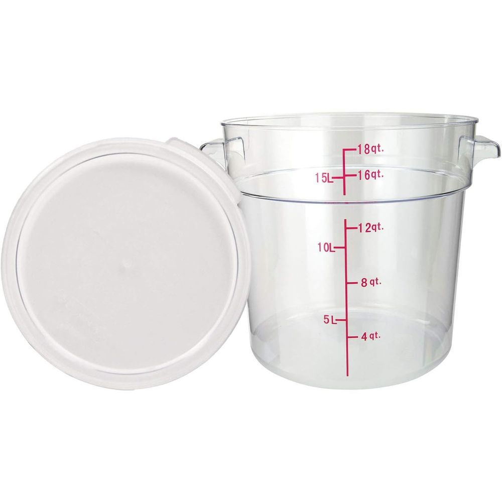 Food Storage Quart Containers - 18-Quart Round Clear Food Storage Containers