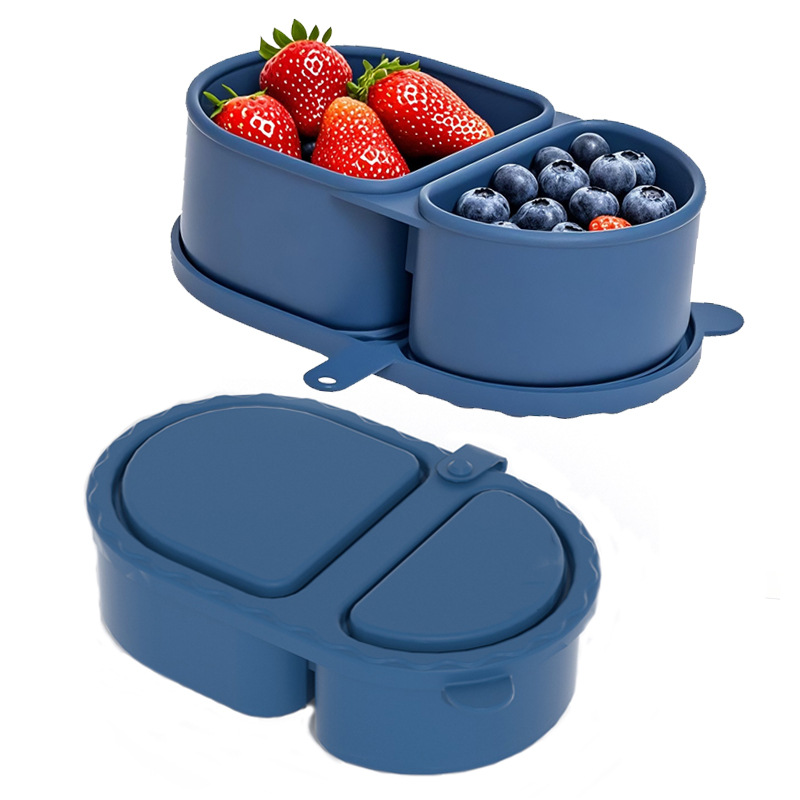Food Storage With Compartments - Silicone lunch box microwave heating food