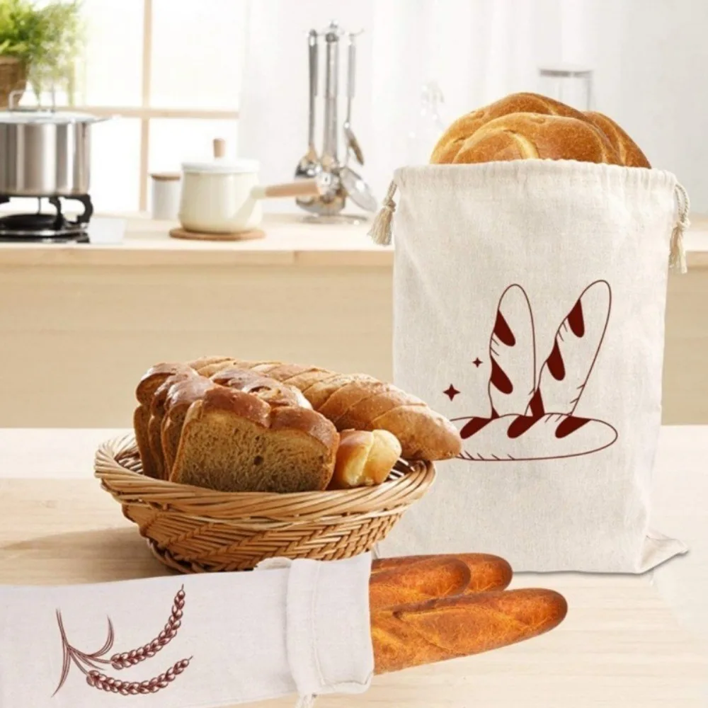 Food Storage Reusable Bags - Multifunctional Cotton Storage Sack, Drawstring Linen