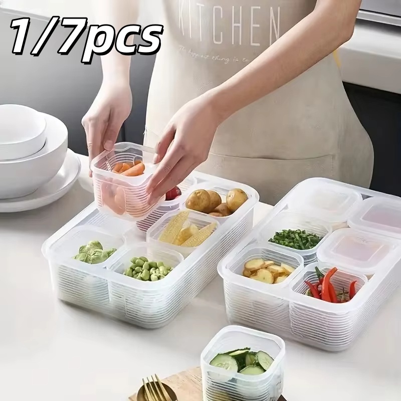 Food Storage Heat - 1/7pcs Food Storage Container 6 Grids