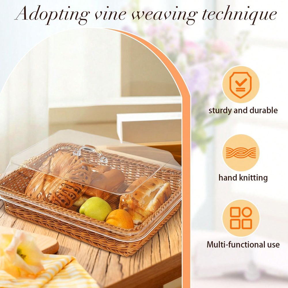 Food Storage Stainless Steel Containers - X9.8 Large Bread Basket With Acrylic
