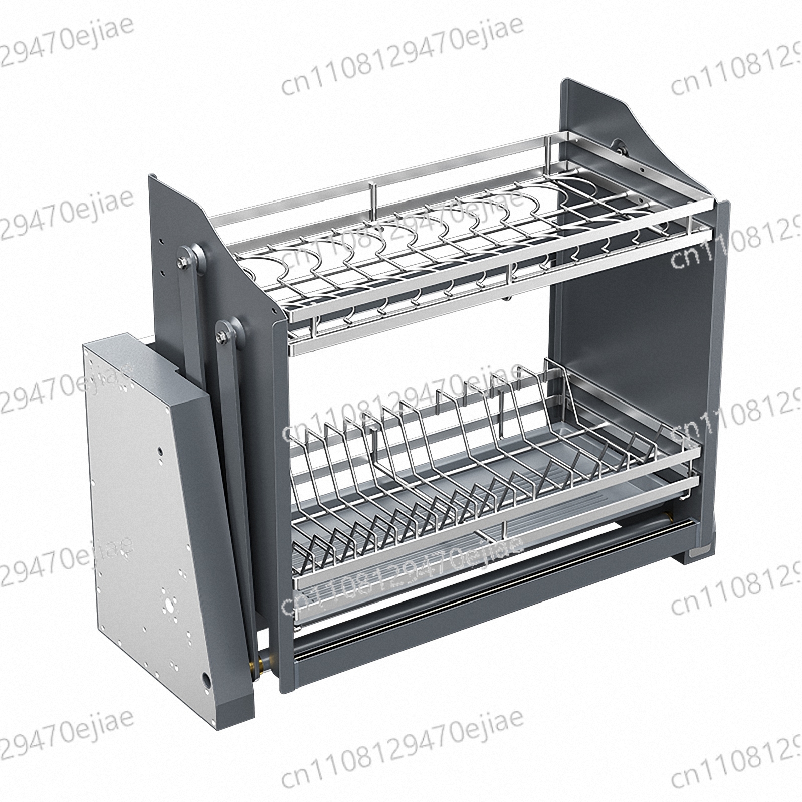 Food Storage Organiser - AngelParticle Smart Pull-Down Dish Rack –