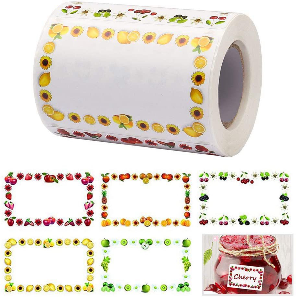 Food Storage Jar Labels - 250Pcs Rectangle Canning Labels for Food