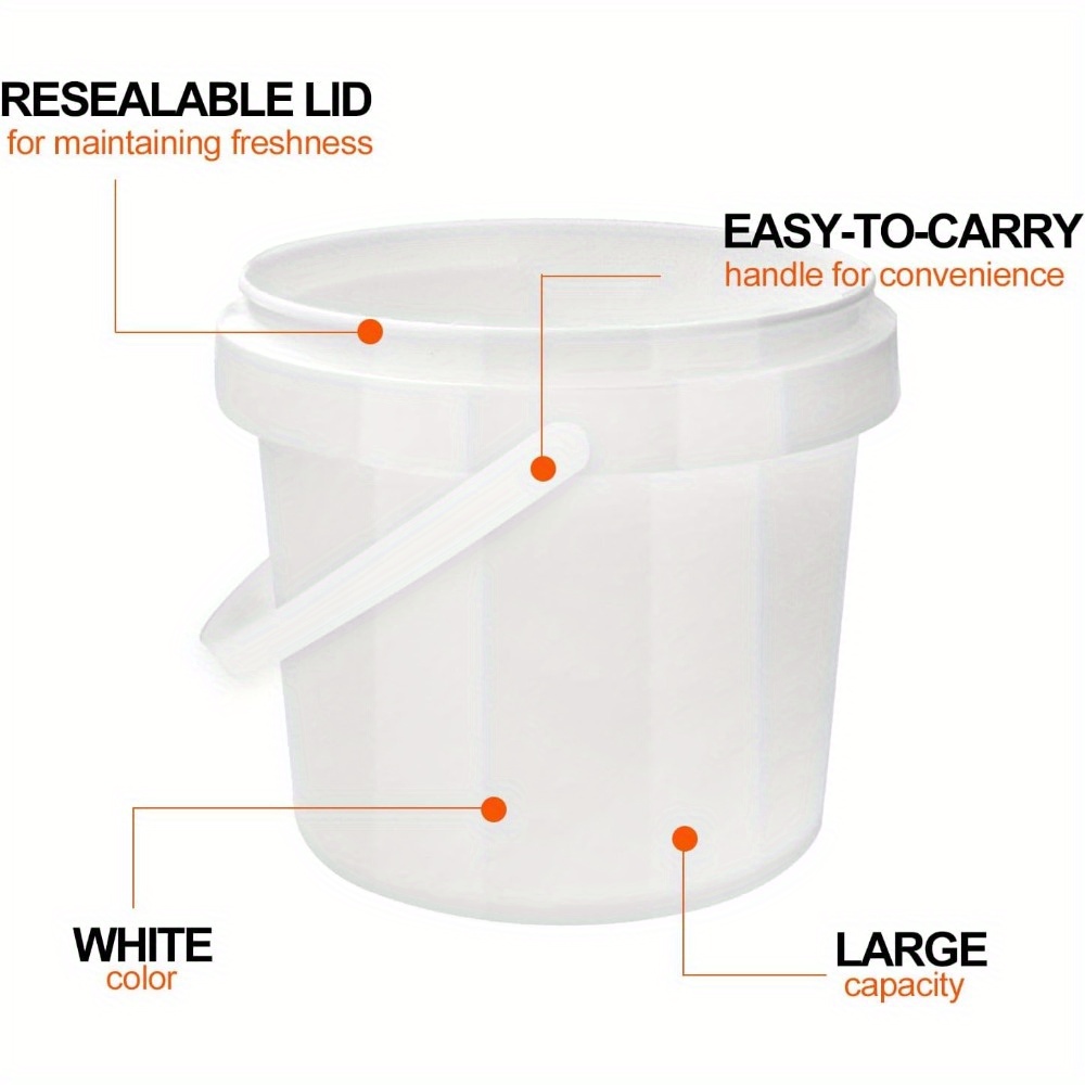 13 Pack White Plastic Bucket 1 - Food Storage Quart Containers recension och pris