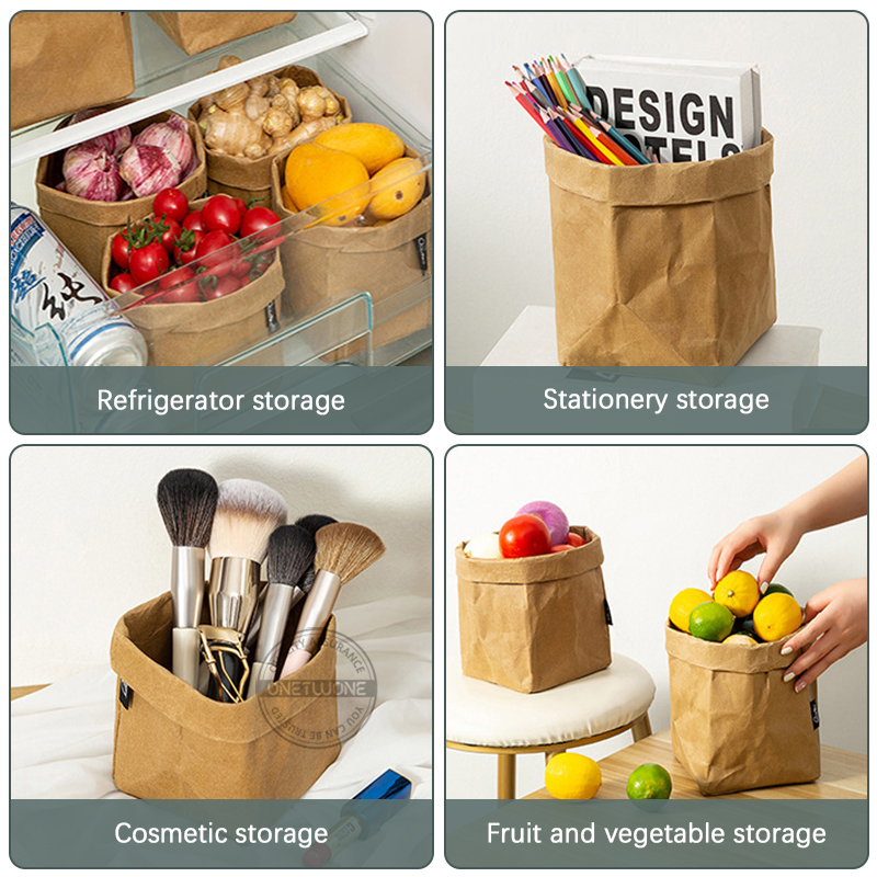 Kraft Paper Bag Washable Paper - Food Storage Reusable Bags recension och pris