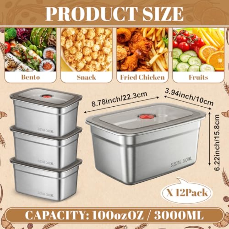 Kitchen use stainless steel fo - Food Storage Stainless Steel Containers recension och pris