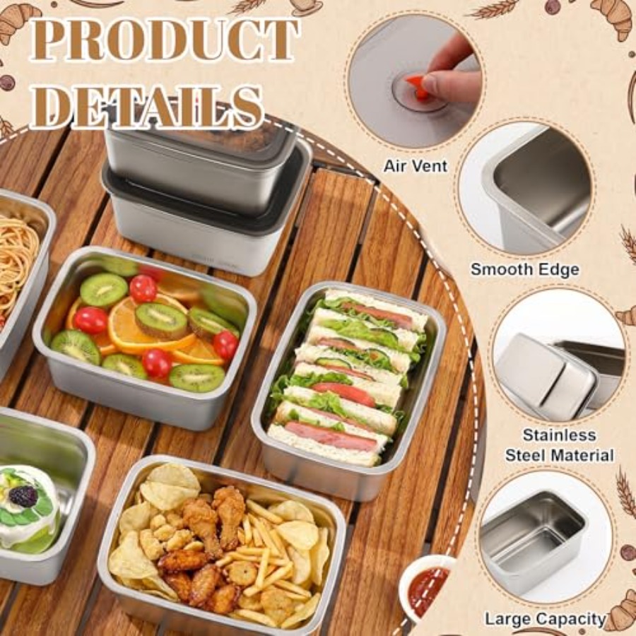 Kitchen use stainless steel fo - Food Storage Stainless Steel Containers recension och pris