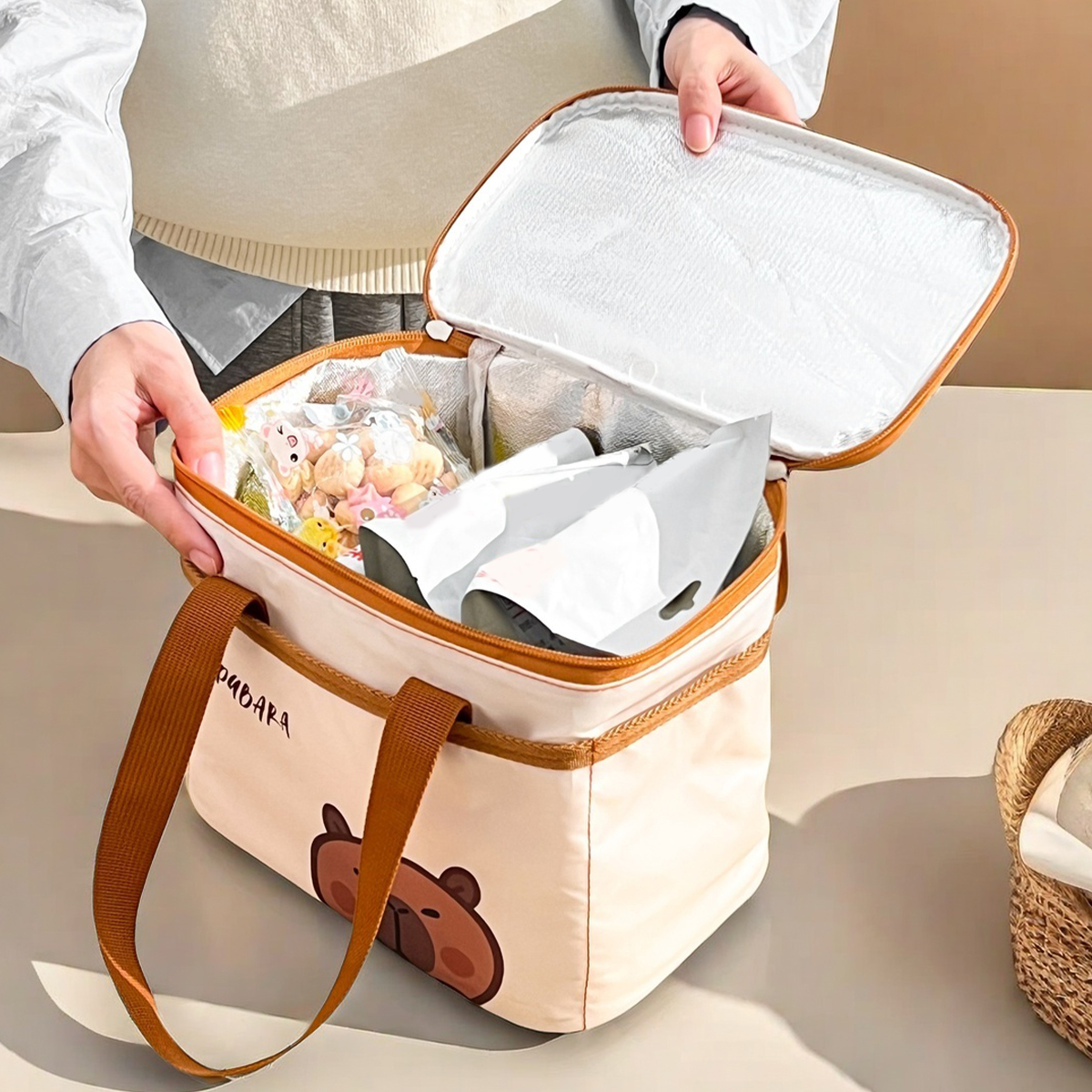 Cute Capybara Insulated Lunch  - Food Storage Bags Reusable recension och pris