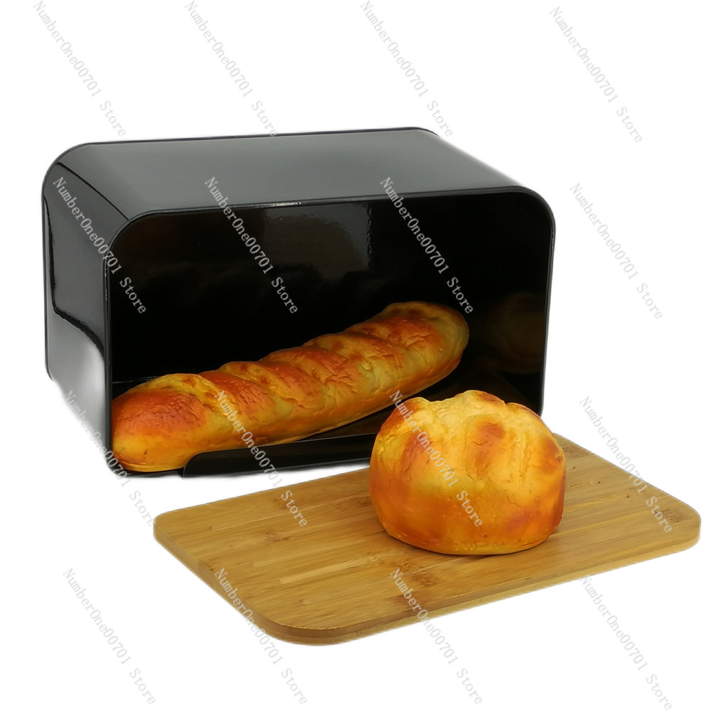 Kitchen Bread Box with Bamboo  - Food Storage Stainless Steel Containers recension och pris