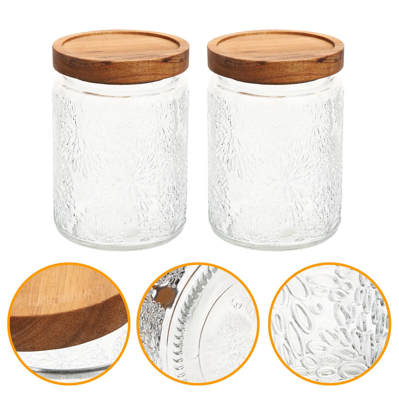 2Pcs Embossed Candy Storage Ja - Food Storage Plastic Containers With Lids recension och pris
