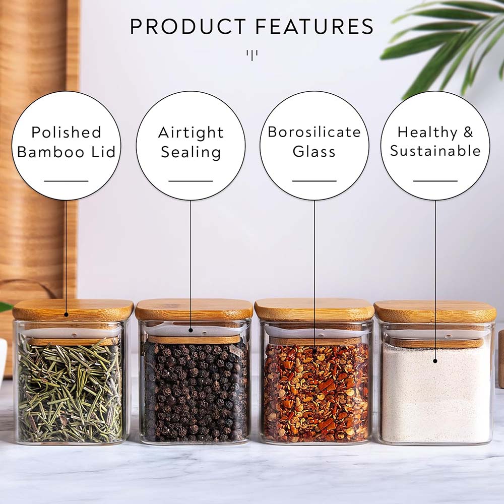 5oz Glass Jars Set with Spice  - Food Storage Jar Labels recension och pris