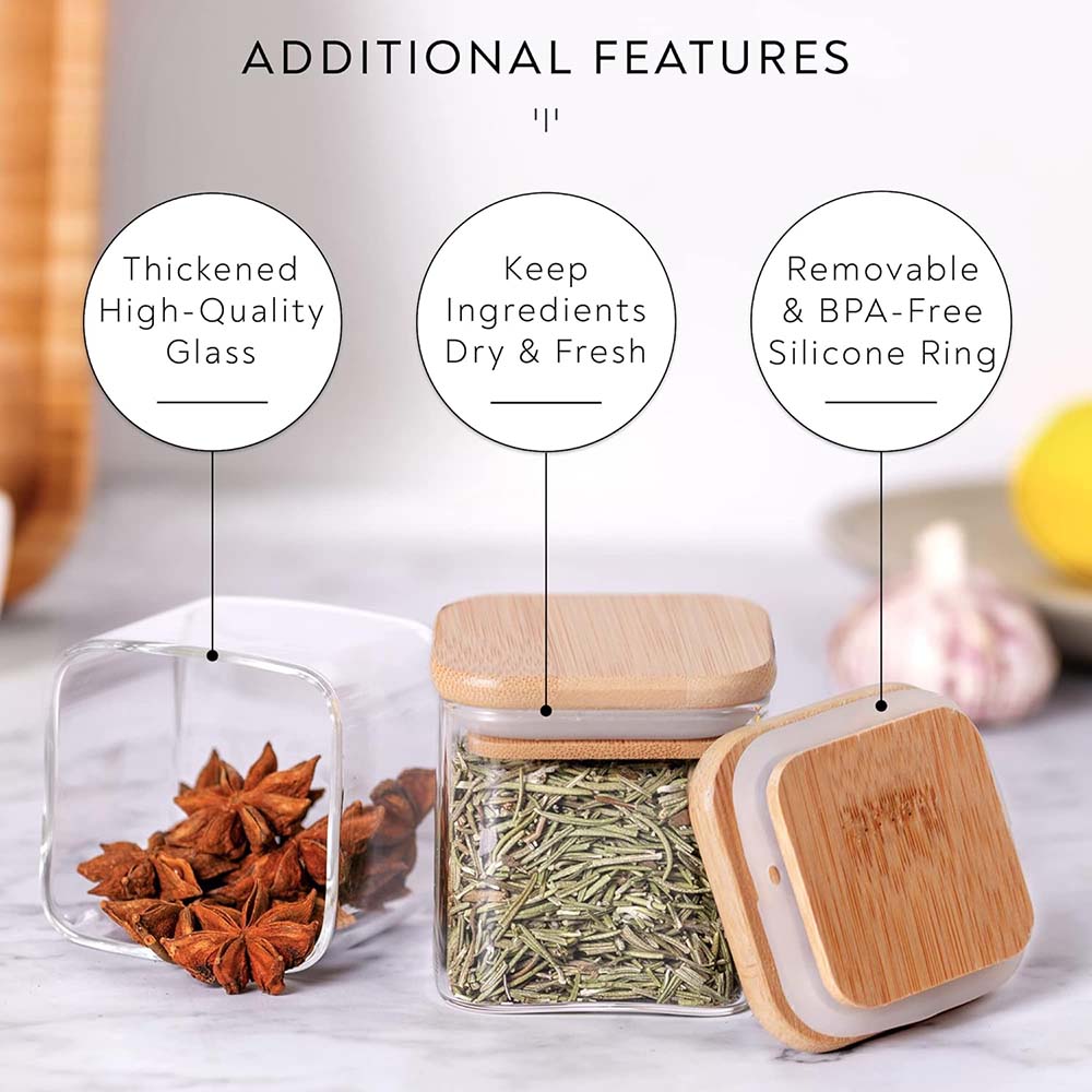 5oz Glass Jars Set with Spice  - Food Storage Jar Labels recension och pris