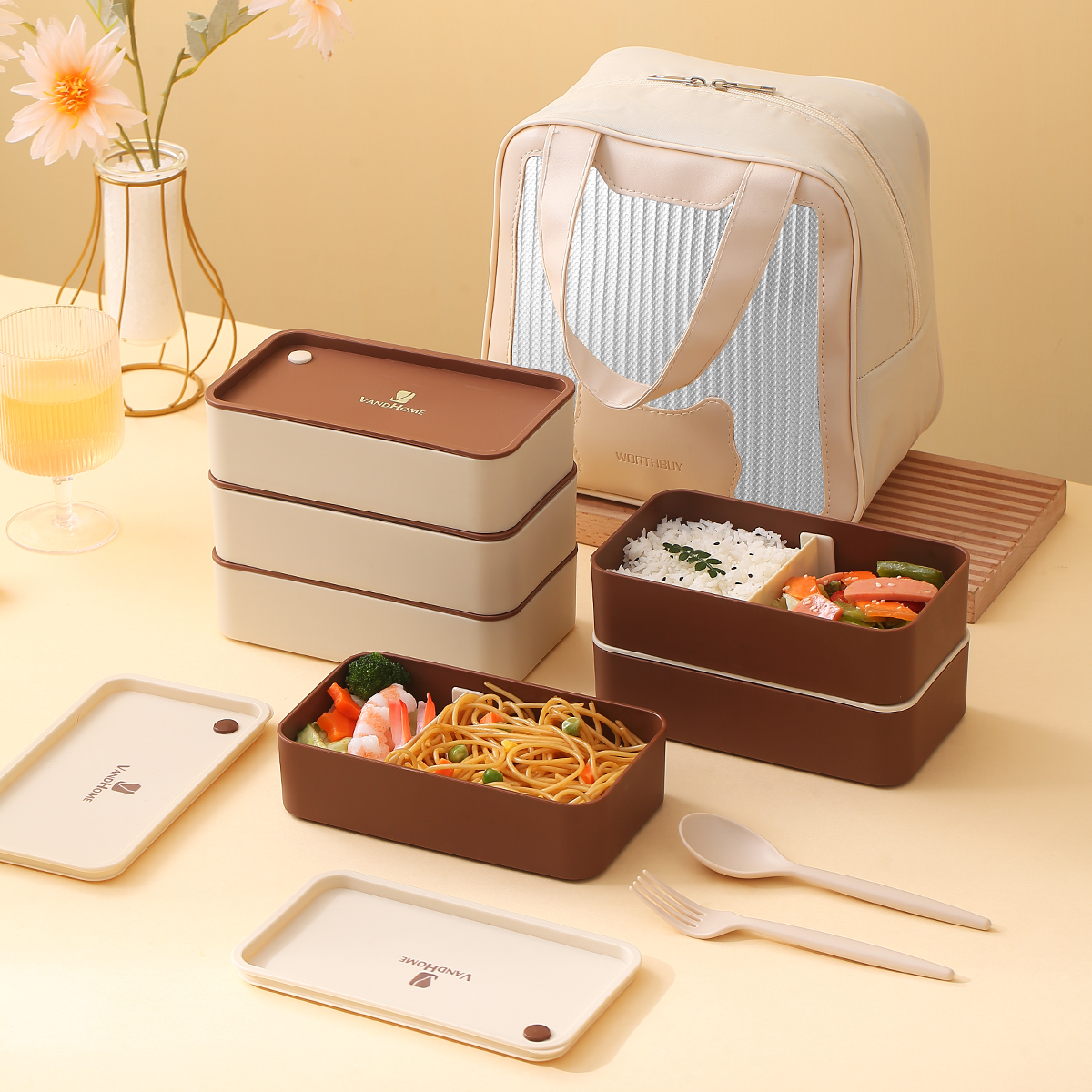 WORTHBUY Portable Sealed Plast - Food Storage With Compartments recension och pris