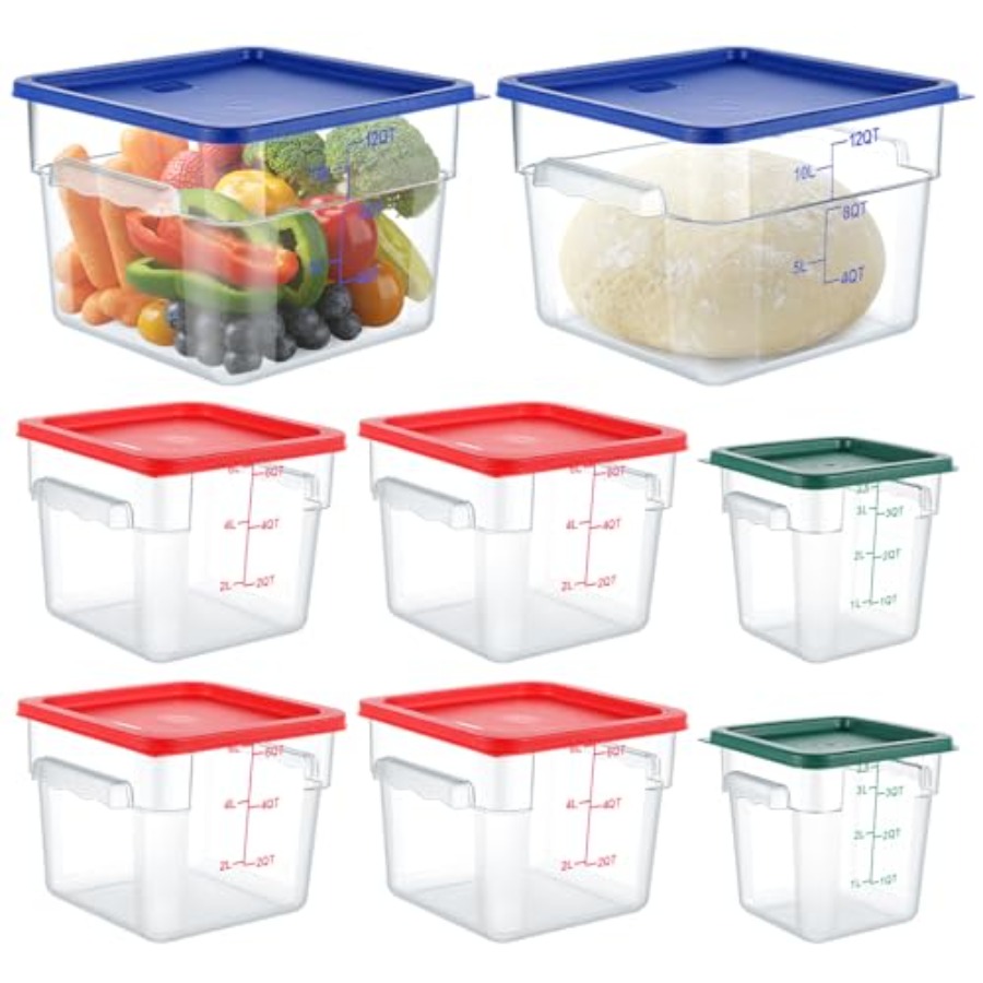8 Set Square Food Storage Cont - Food Storage Quart Containers recension och pris