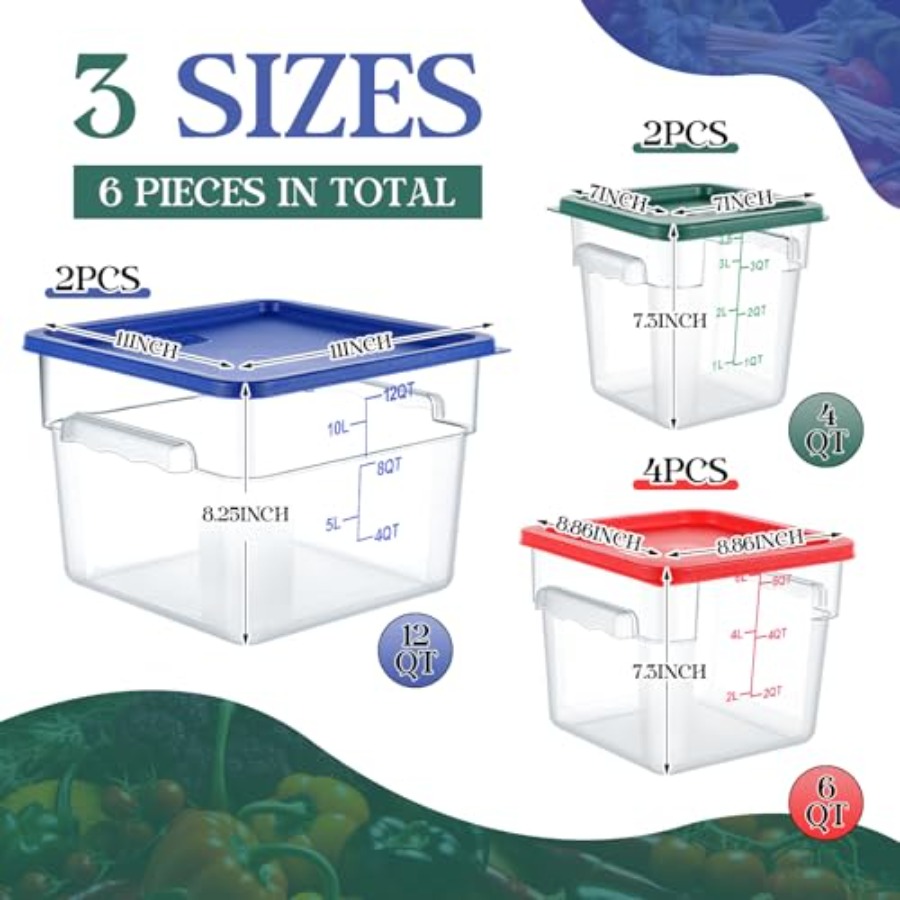 8 Set Square Food Storage Cont - Food Storage Quart Containers recension och pris