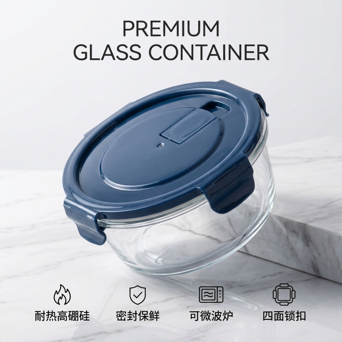 Blue Cartoon Sushi Round Glass - Food Storage Lock Box recension och pris
