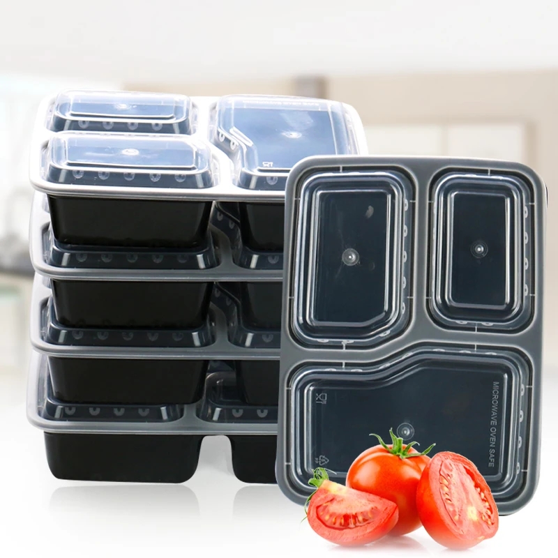 7 Pack 3 Compartment Meal Prep - Food Storage Plastic Containers With Lids recension och pris
