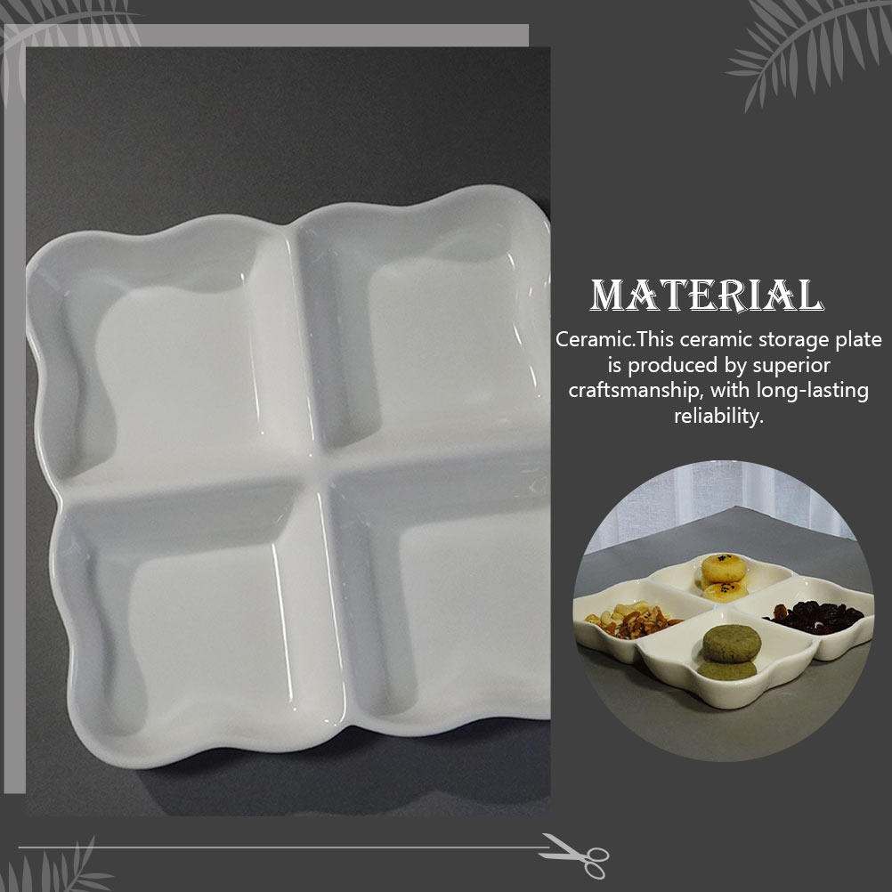 4-Compartment Ceramic Snack Di - Food Storage With Compartments recension och pris