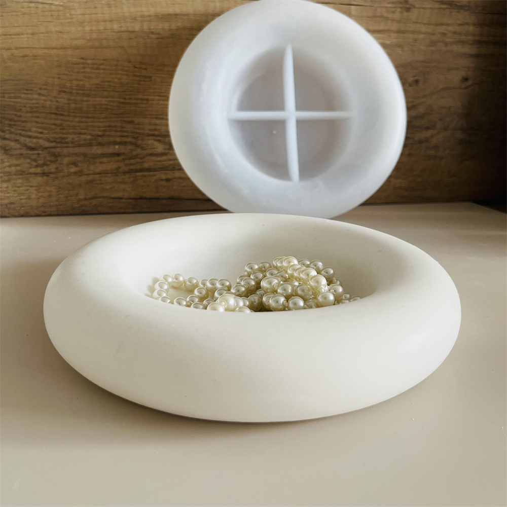 Large Round Dish Concrete Ceme - Food Storage Organiser recension och pris