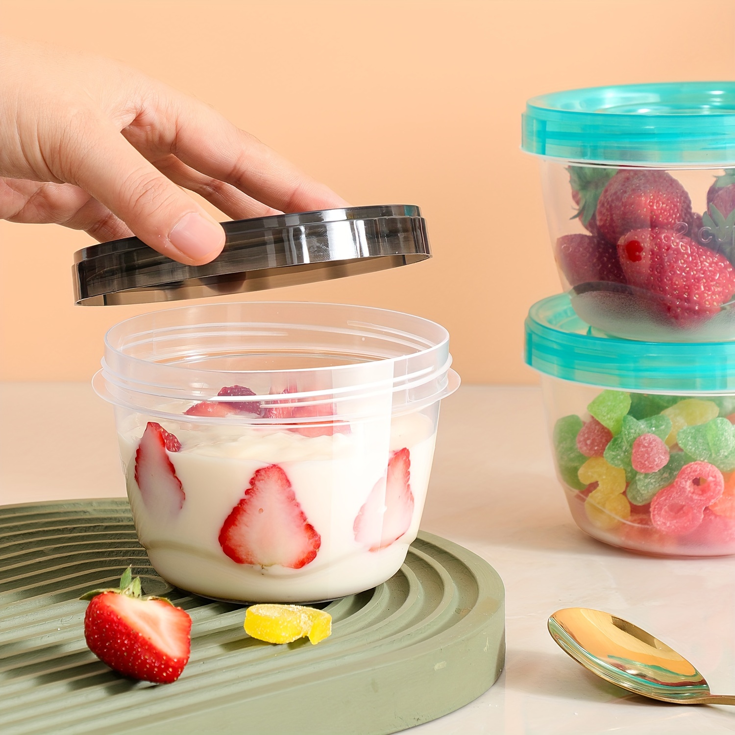 2 Transparent Sealed Food Stor - Food Storage Jars Plastic recension och pris