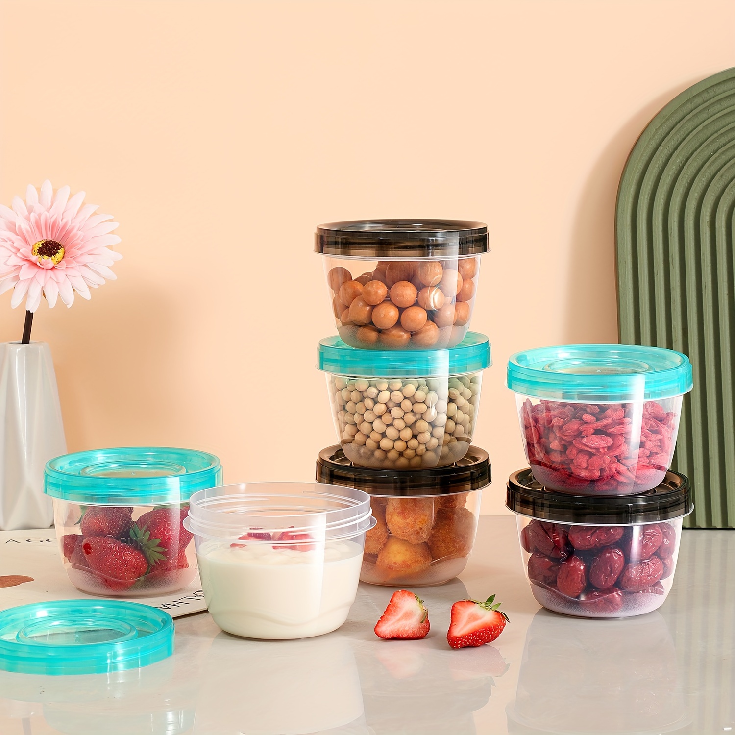 2 Transparent Sealed Food Stor - Food Storage Jars Plastic recension och pris