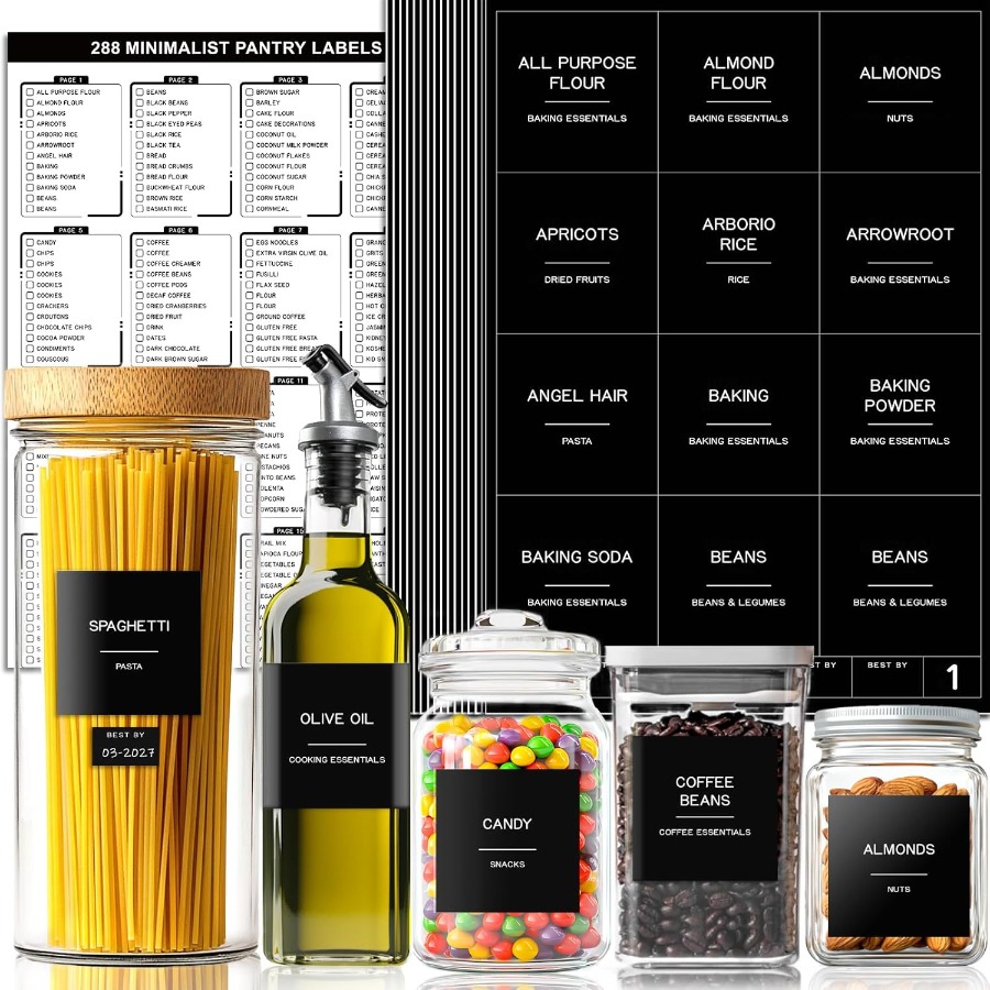 288 Pantry Labels for Food Con - Food Storage Jar Labels recension och pris