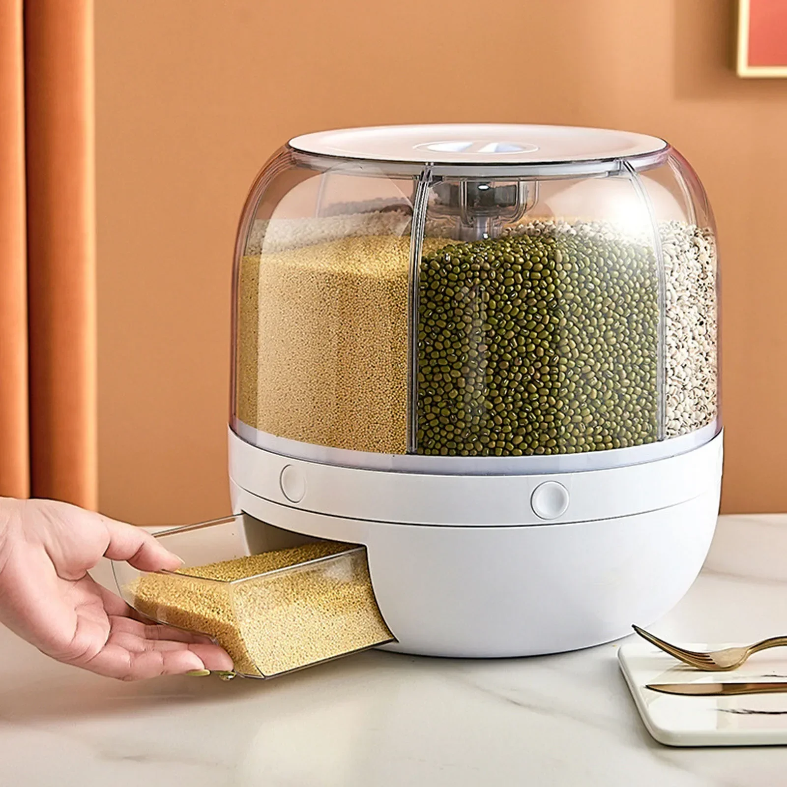 6-Compartment 360° Rotating Ai - Food Storage With Compartments recension och pris