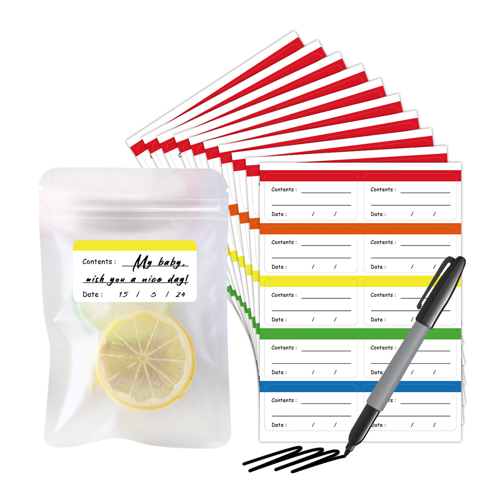 100pcs 6*3cm Removable Freezer - Food Storage Jar Labels recension och pris