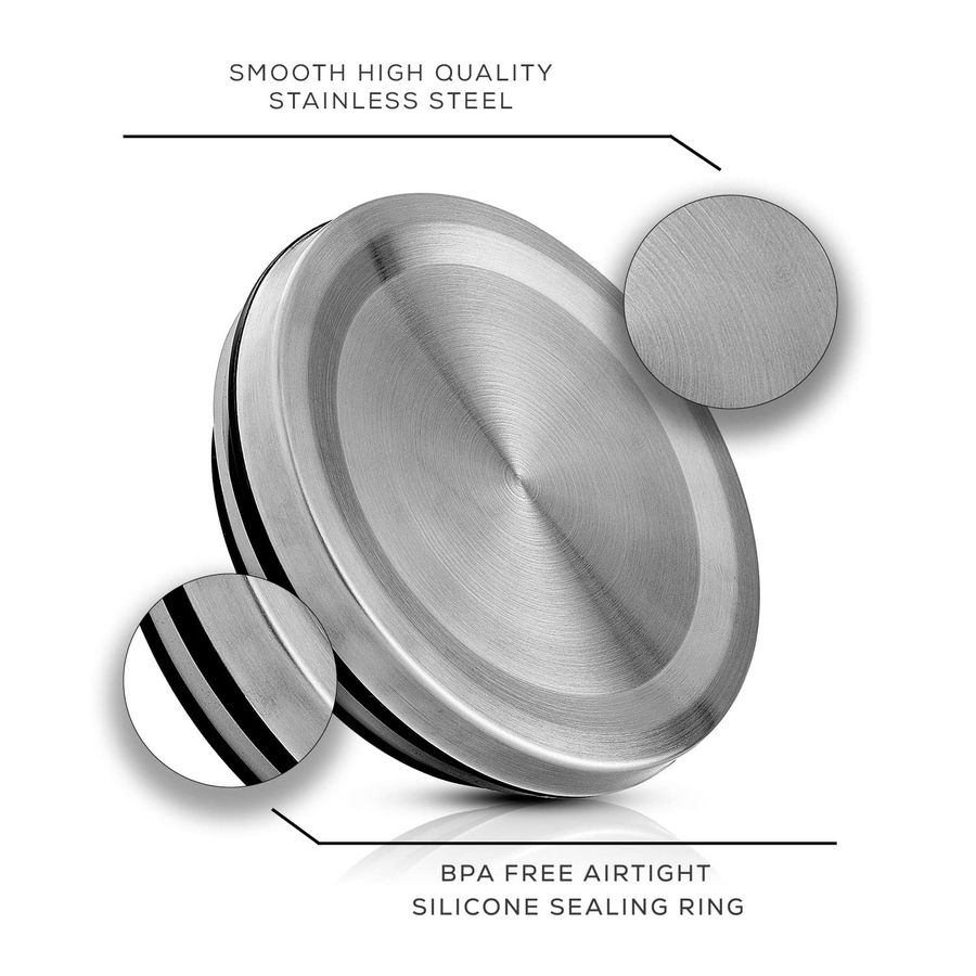Kitchen Canister Set. 6 Glass  - Food Storage Stainless Steel Containers recension och pris