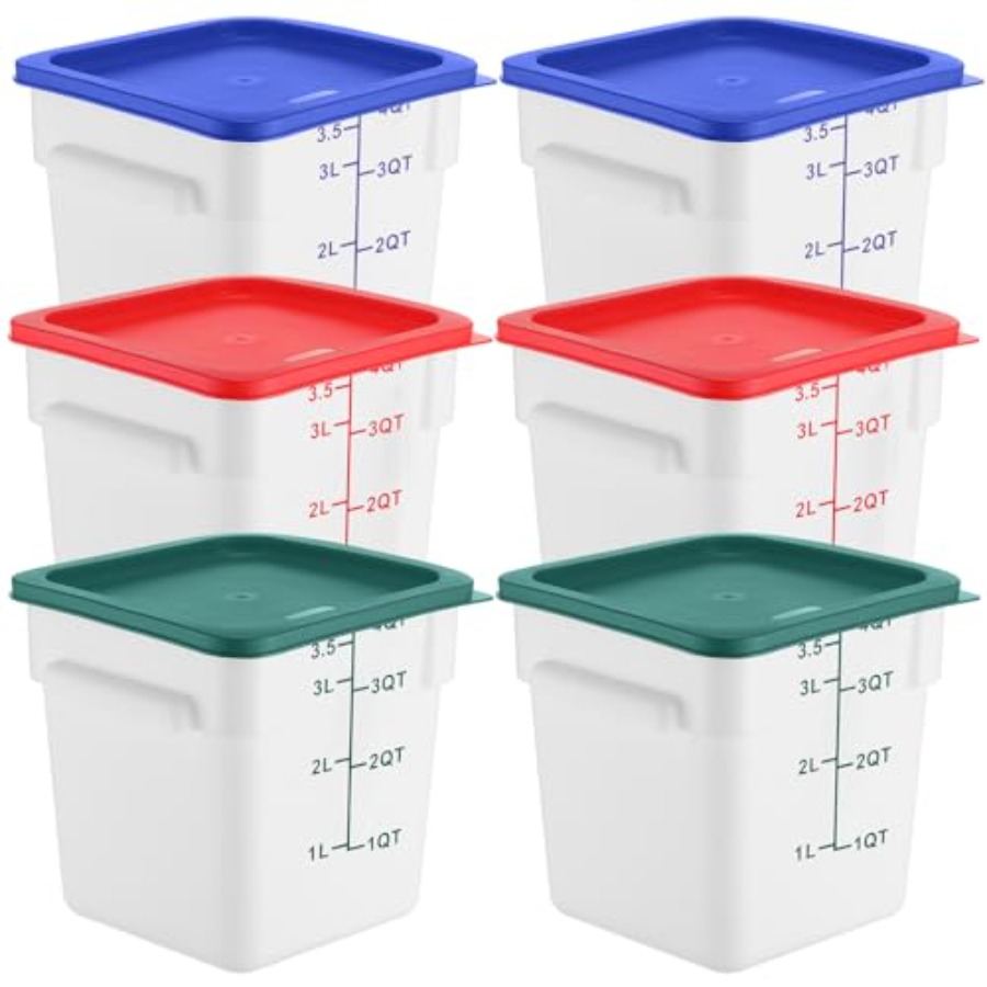 6 Pieces 4 Quart Commercial Fo - Food Storage Quart Containers recension och pris