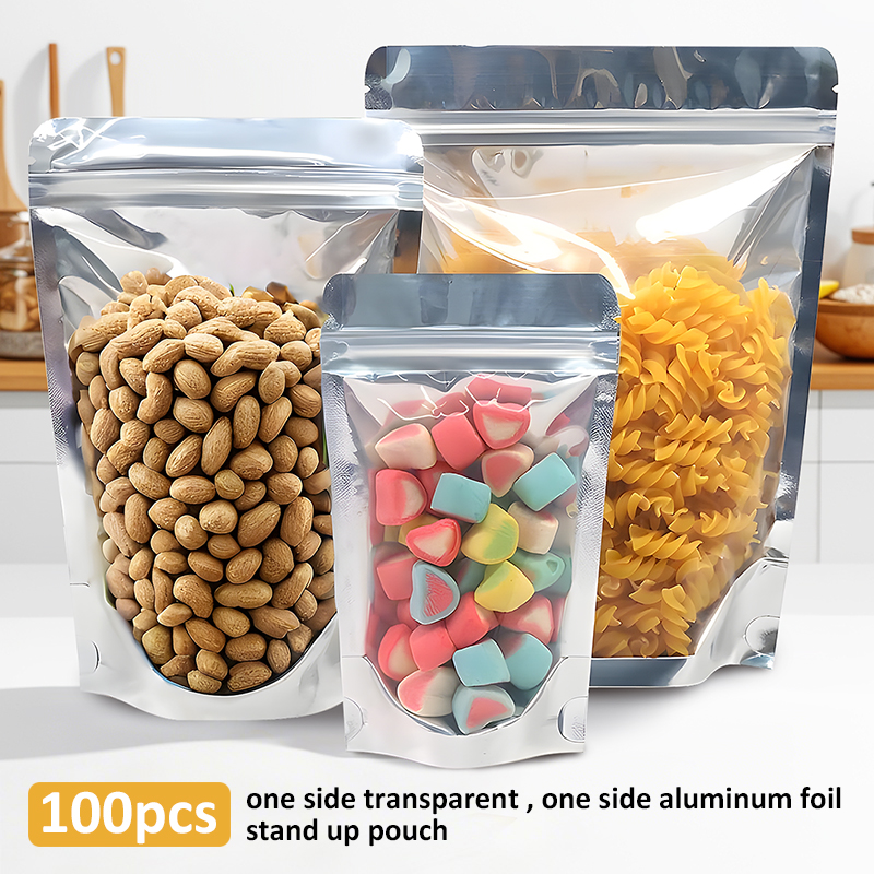 100pcs One Side Aluminum Foil  - Food Storage Ziploc Bags recension och pris