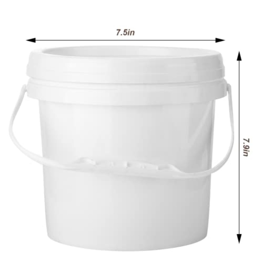 10 Pack White Plastic Bucket w - Food Storage Plastic Containers With Lids recension och pris