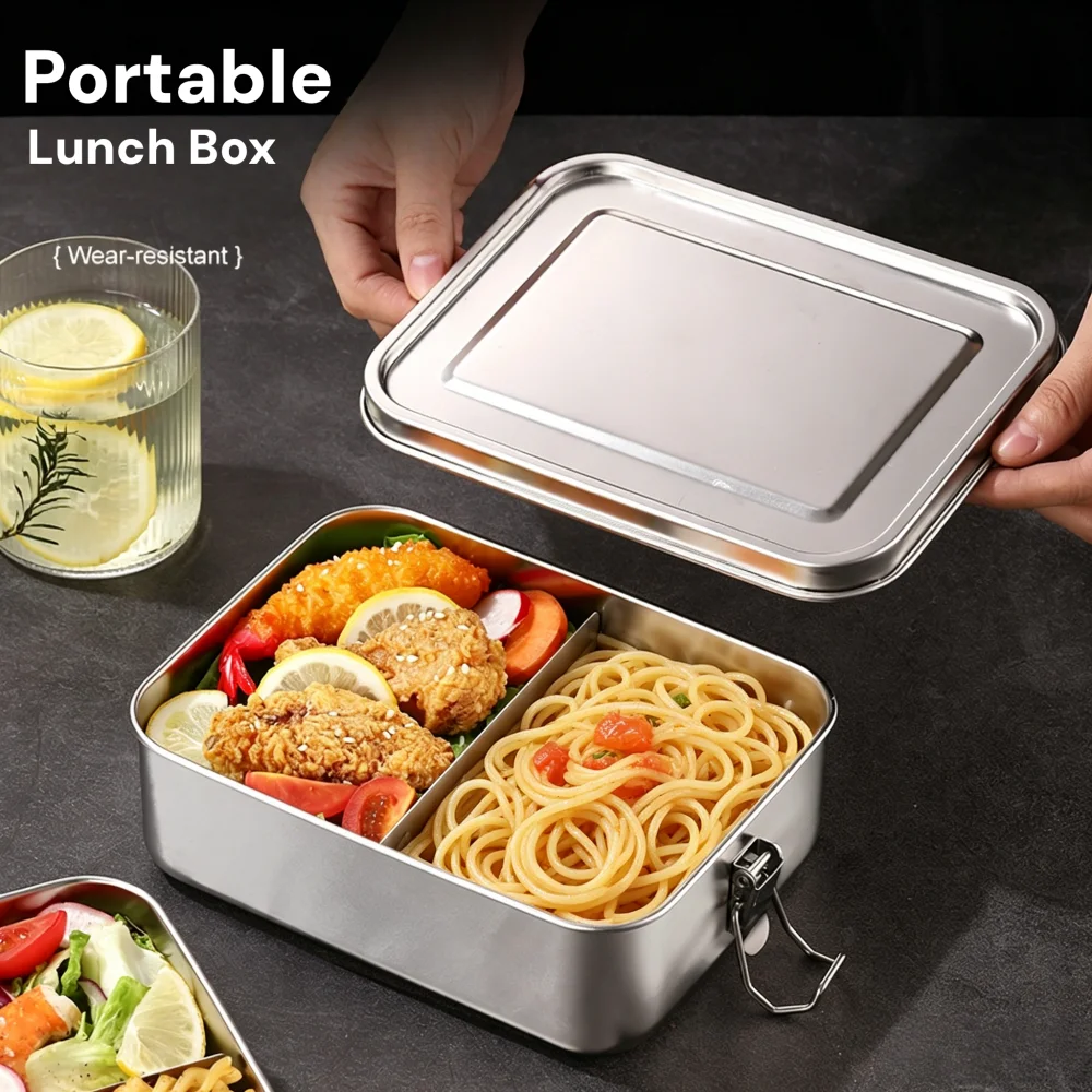 Stainless Steel Bento Box Meta - Food Storage Lock Box recension och pris