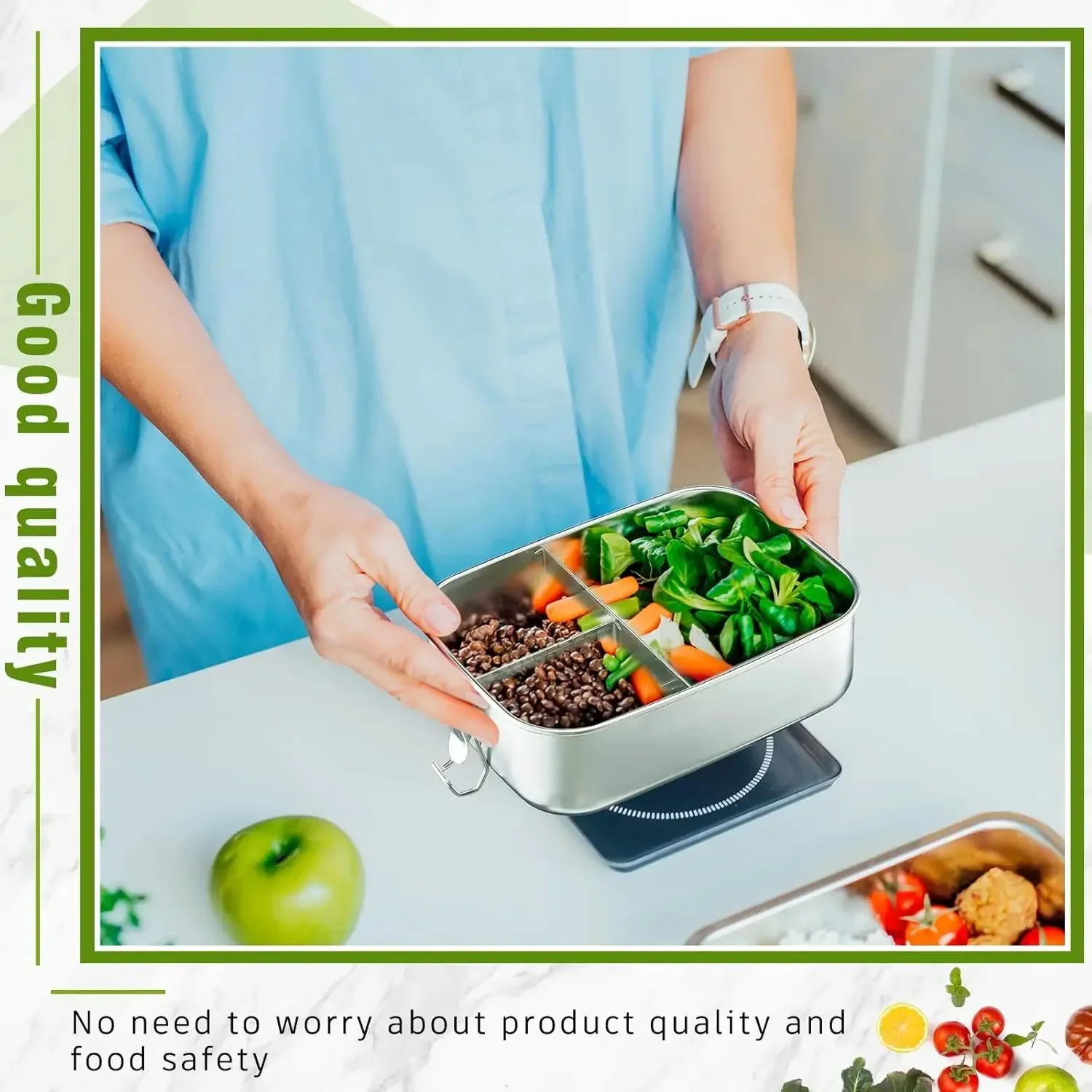 Stainless Steel Bento Box Meta - Food Storage Lock Box recension och pris