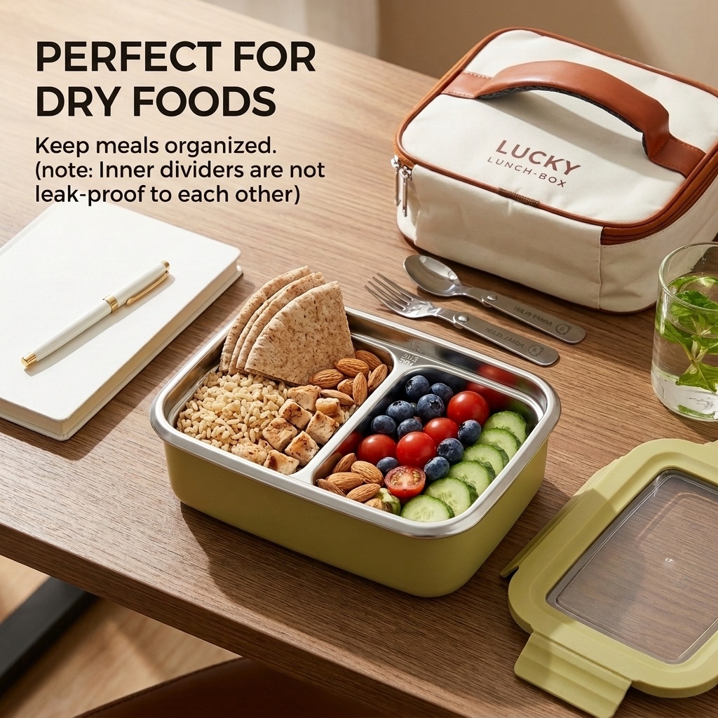 304 Stainless Steel Bento Lunc - Food Storage With Compartments recension och pris