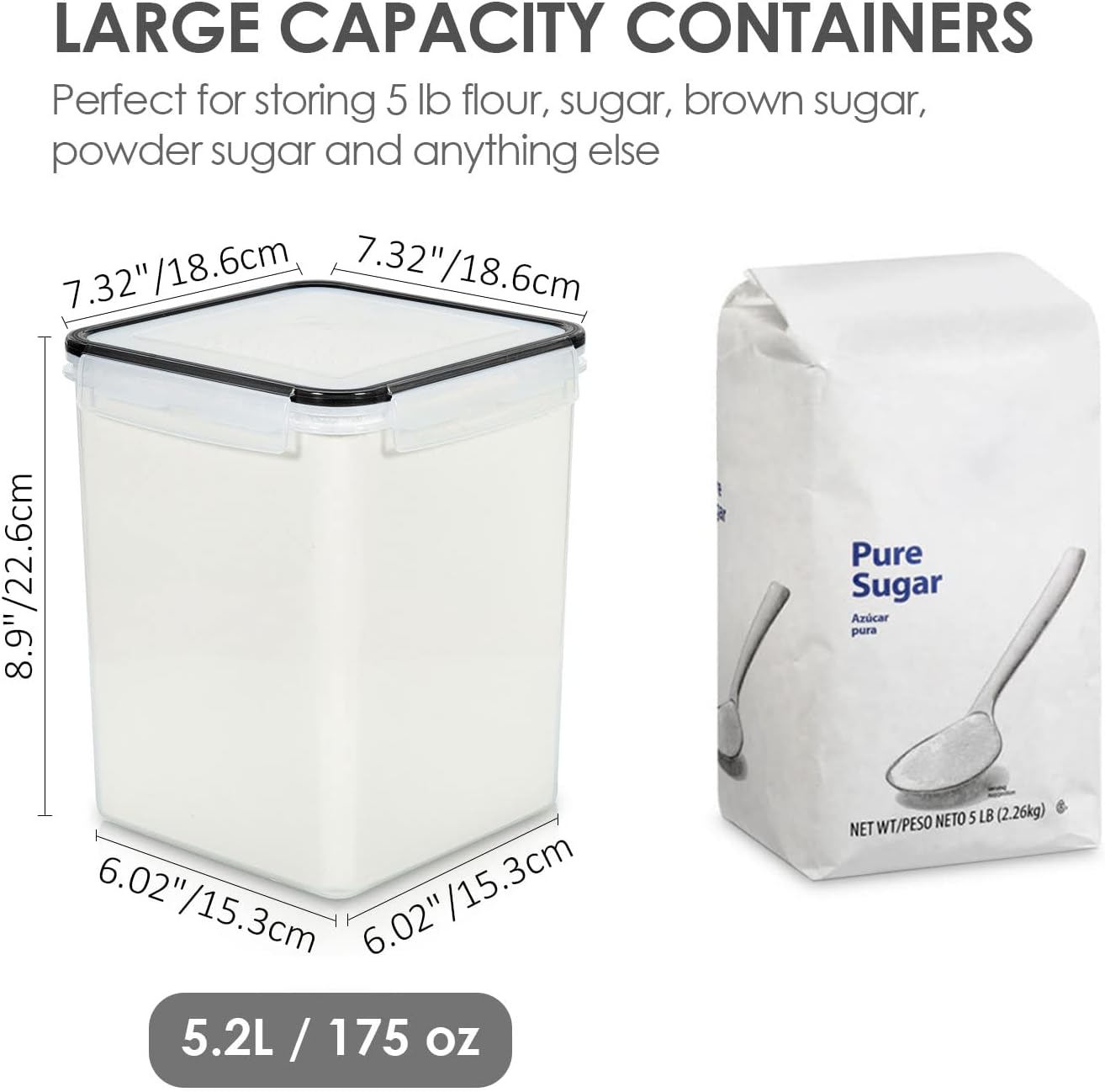 4 PCS Large Food Storage Conta - Food Storage And Container recension och pris