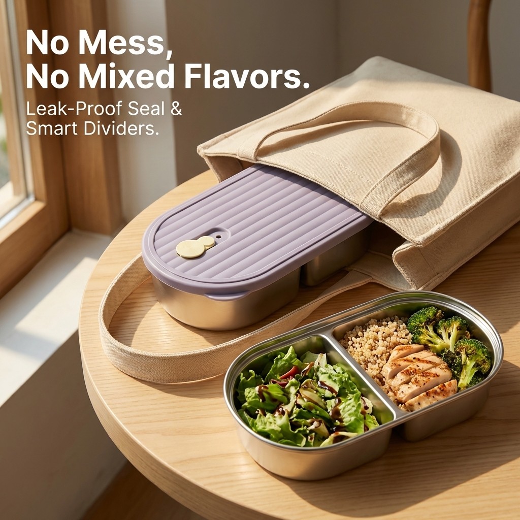 1/2PCS 304 Stainless Steel Ben - Food Storage With Compartments recension och pris