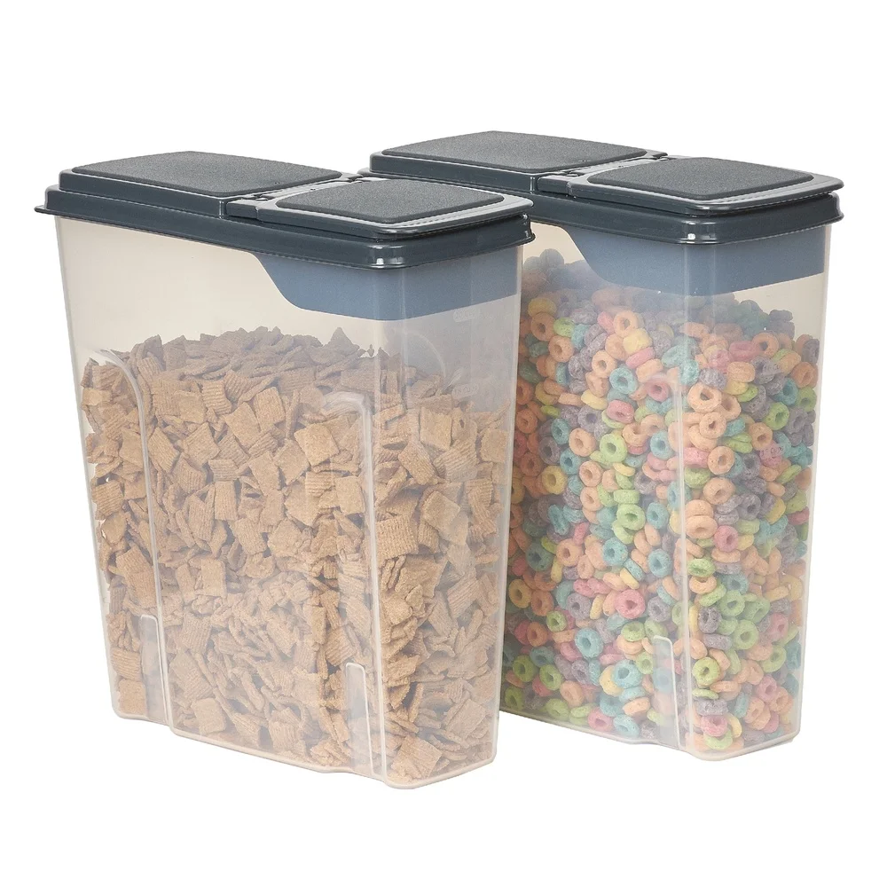 2-Pack Plastic Cereal Dispense - Food Storage Quart Containers recension och pris
