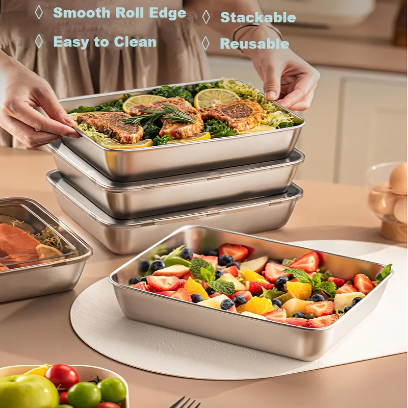 3pcs Stainless Steel Food Cont - Food Storage Heat recension och pris
