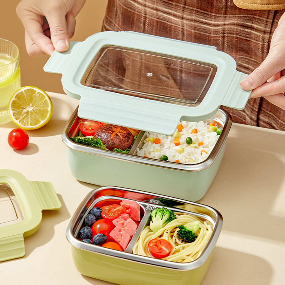 Microwave 304 Stainless Steel  - Food Storage With Compartments recension och pris