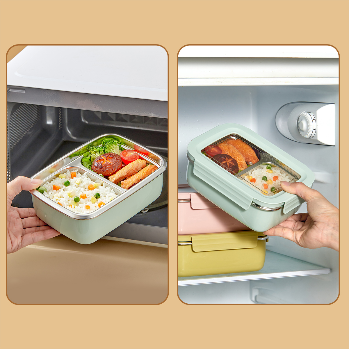 Microwave 304 Stainless Steel  - Food Storage With Compartments recension och pris