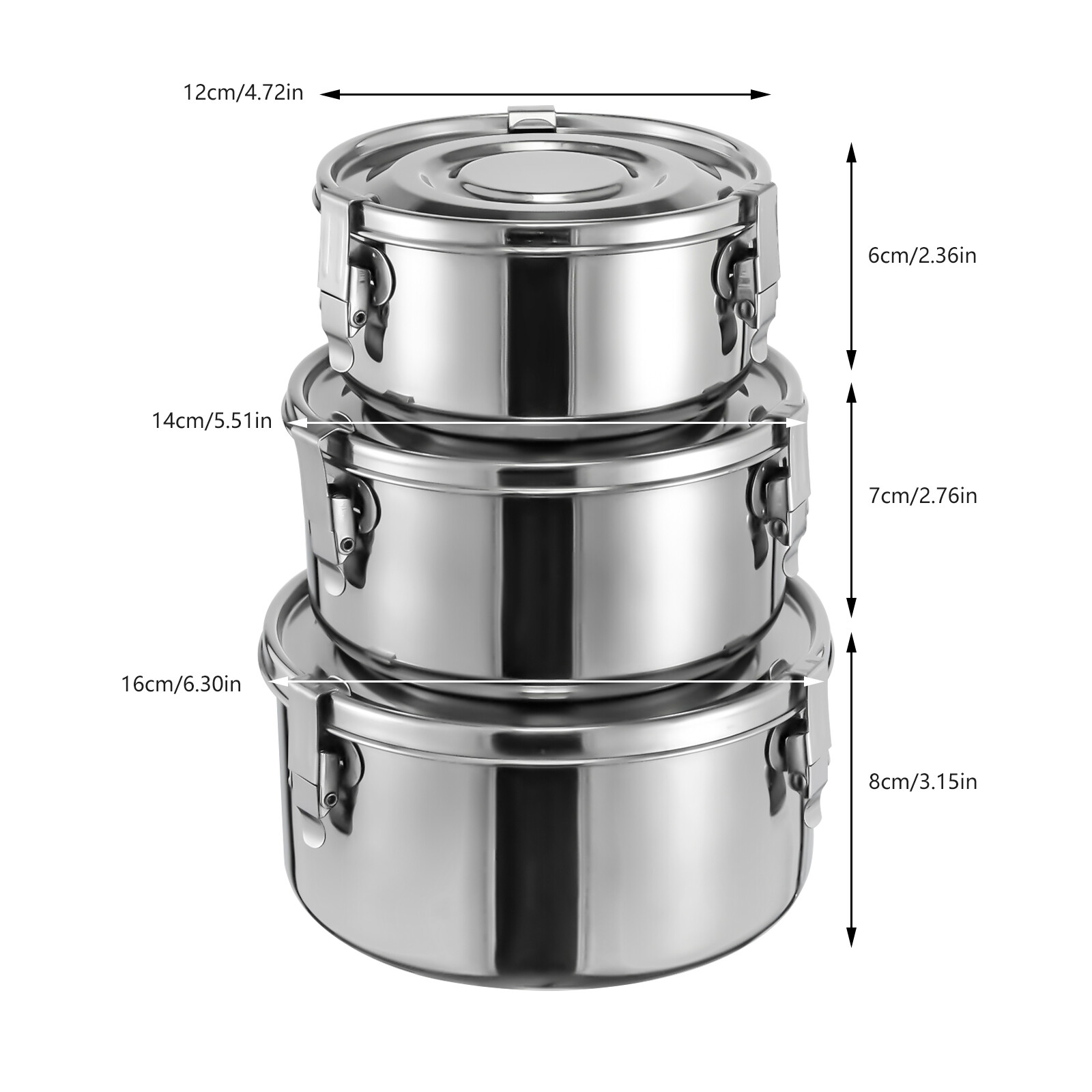 3-Tiers Food Storage Container - Food Storage Stainless Steel Containers recension och pris