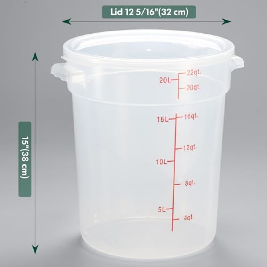 22 Quart Translucent Round Foo - Food Storage Quart Containers recension och pris